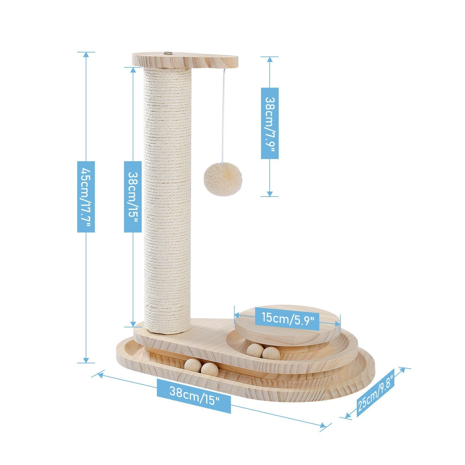 Interactive Turntable Wooden Ball Cat Toy-1